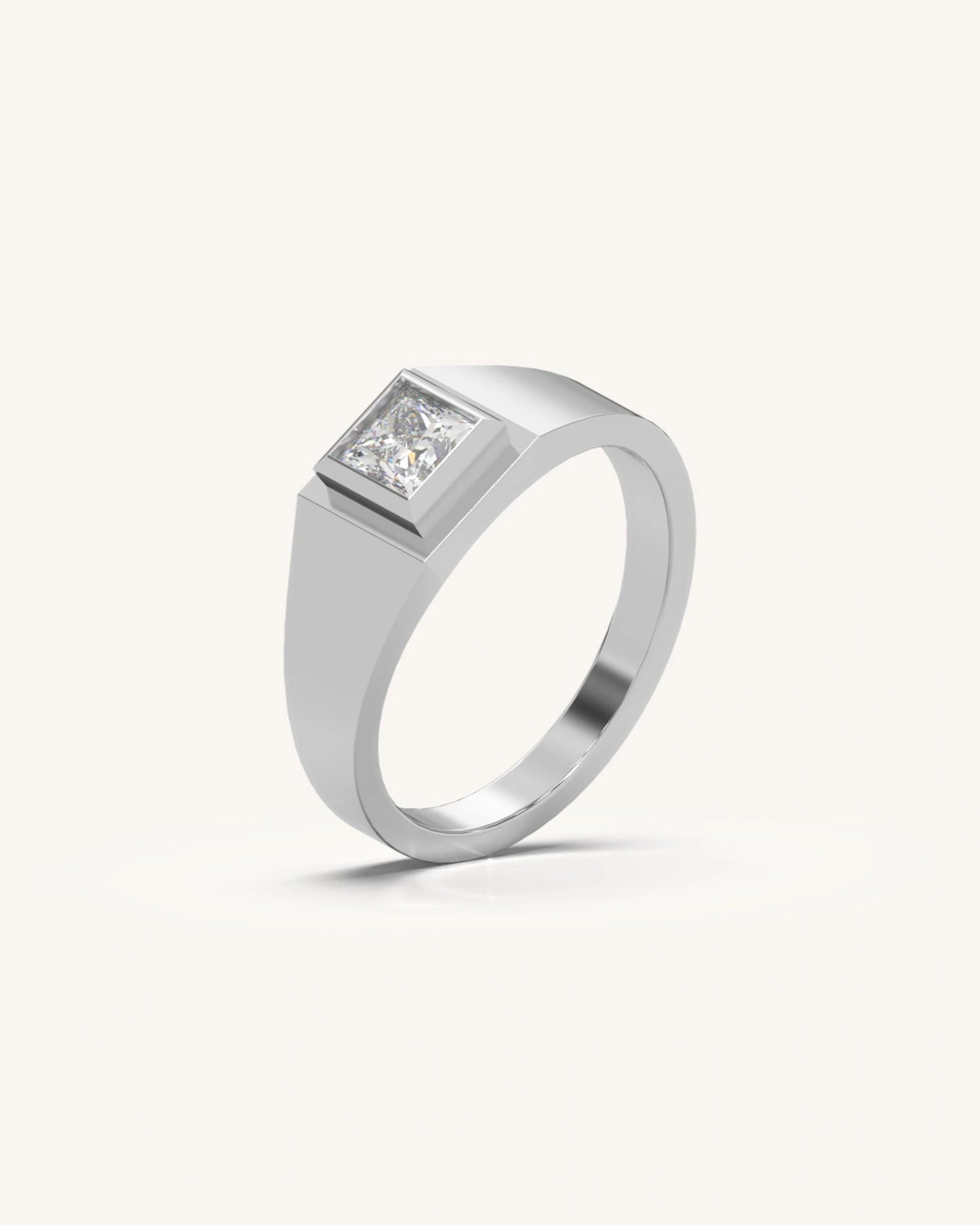 Princess Cut Bezel Solitaire Band