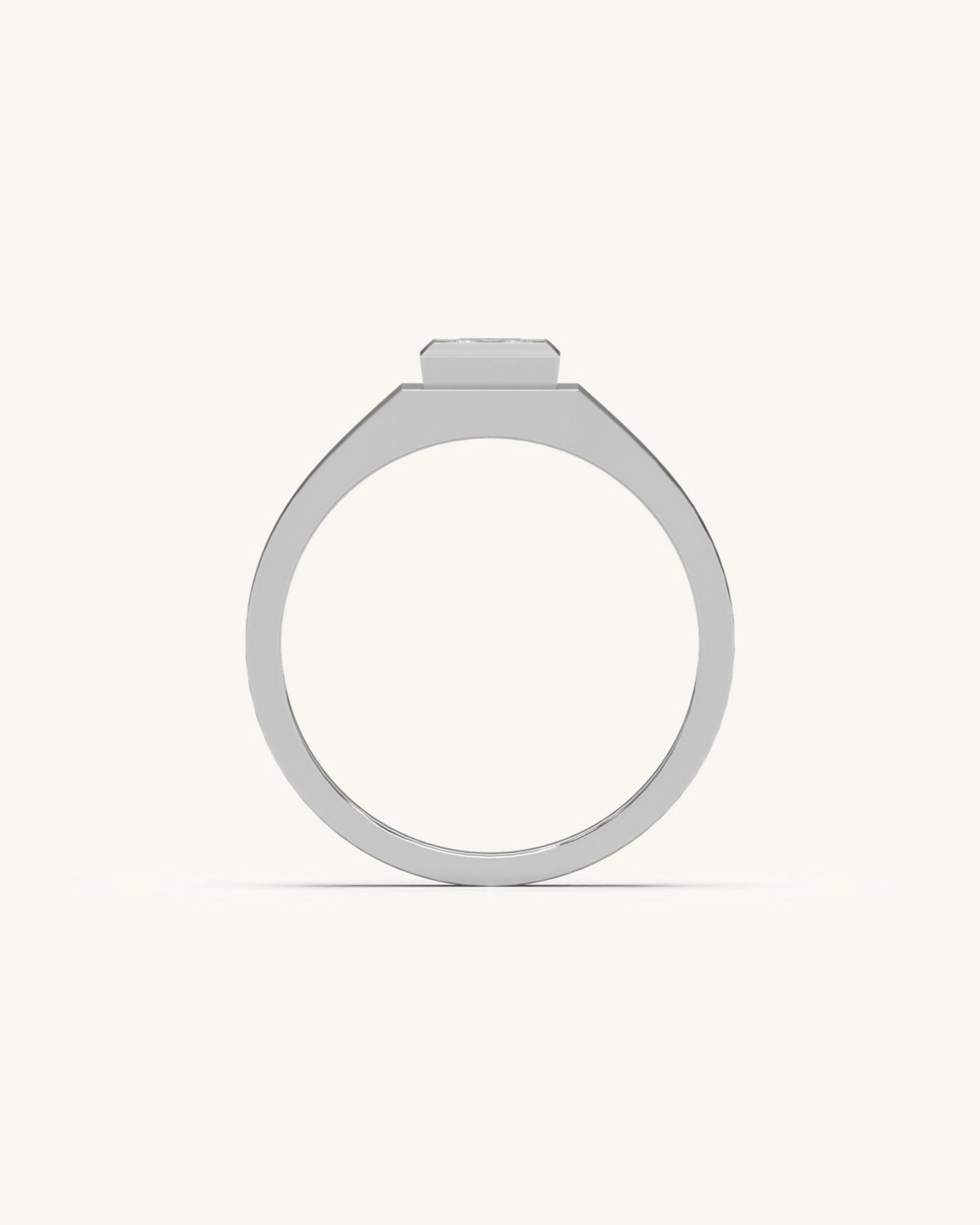 Princess Cut Bezel Solitaire Band