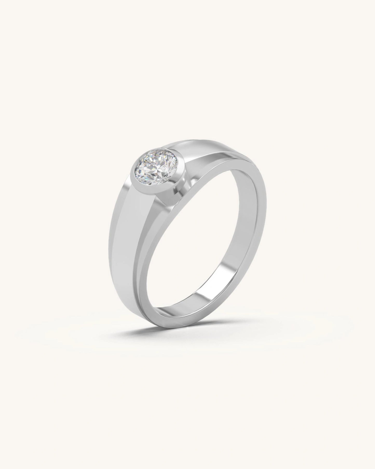 Round Bezel Solitaire Band