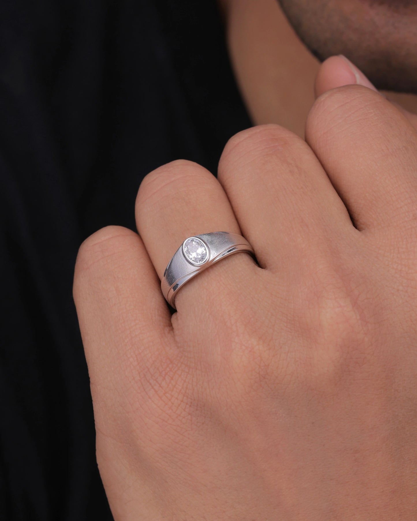 Oval Bezel Solitaire Band