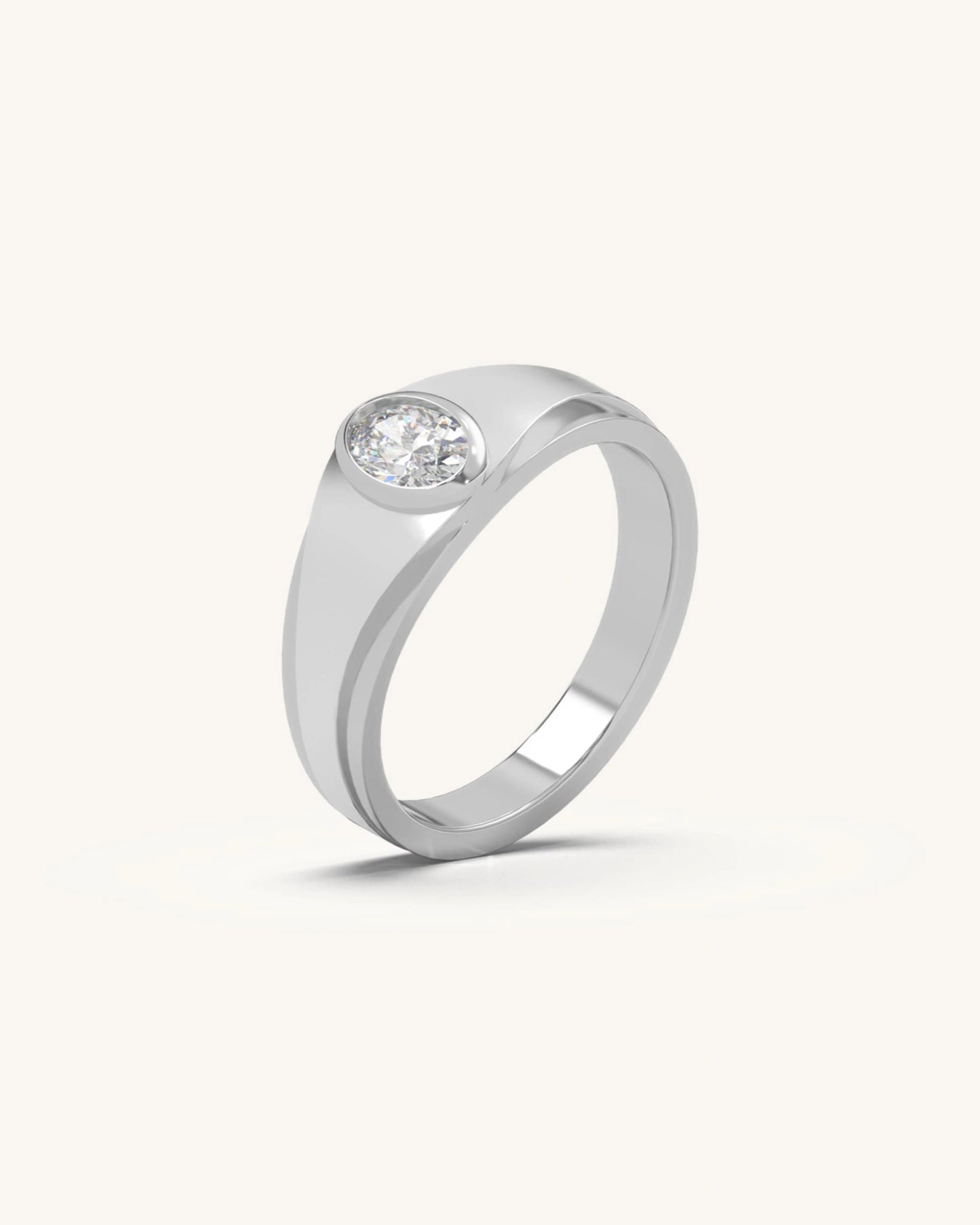 Oval Bezel Solitaire Band