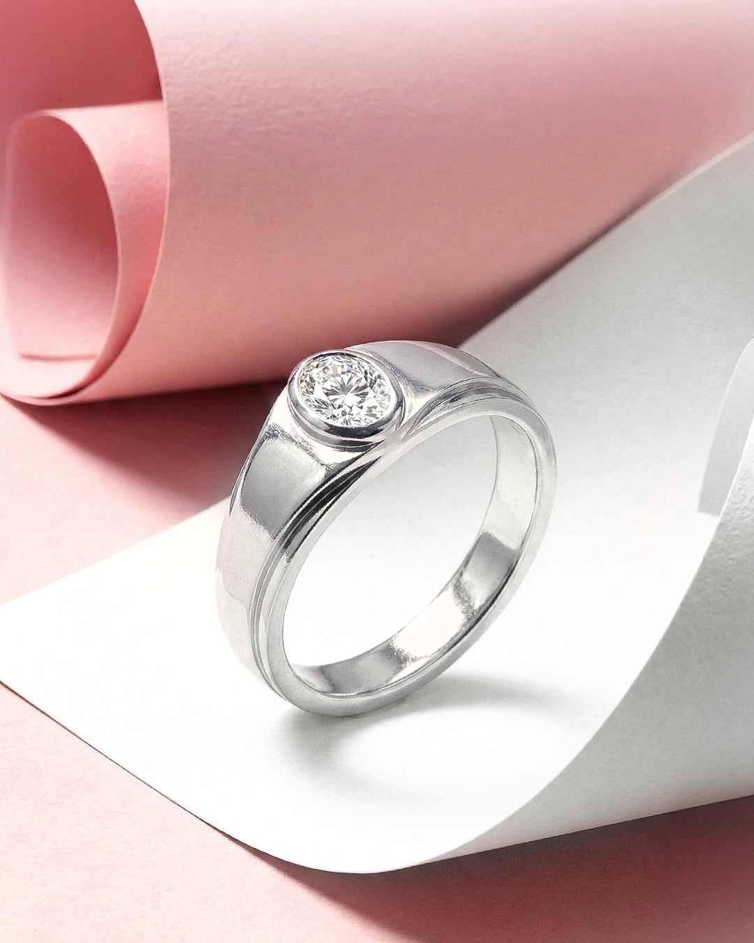 Oval Bezel Solitaire Band