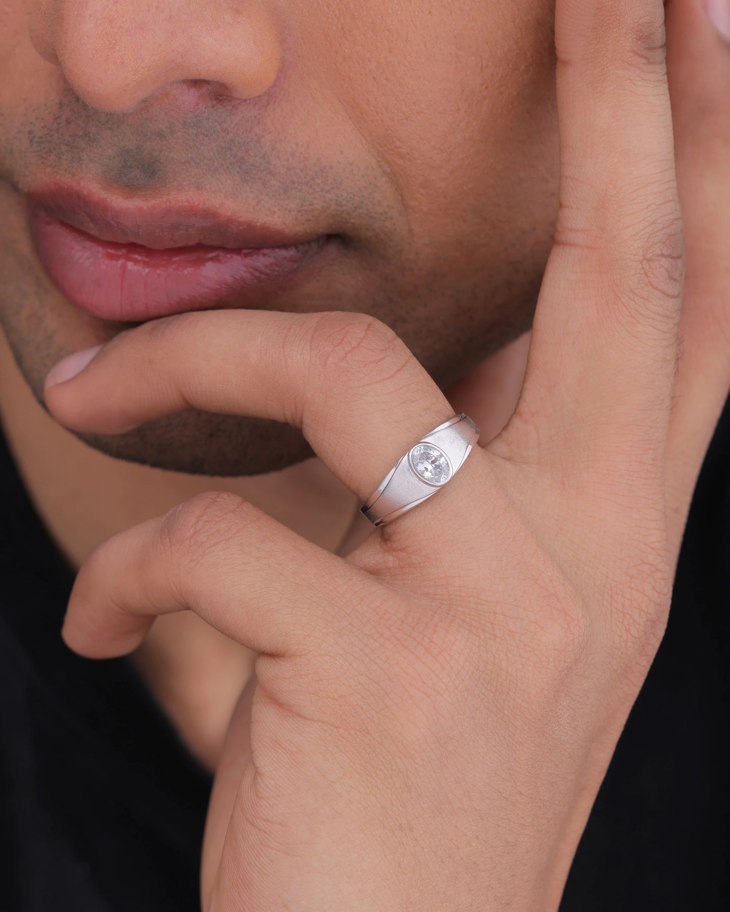 Oval Bezel Solitaire Band