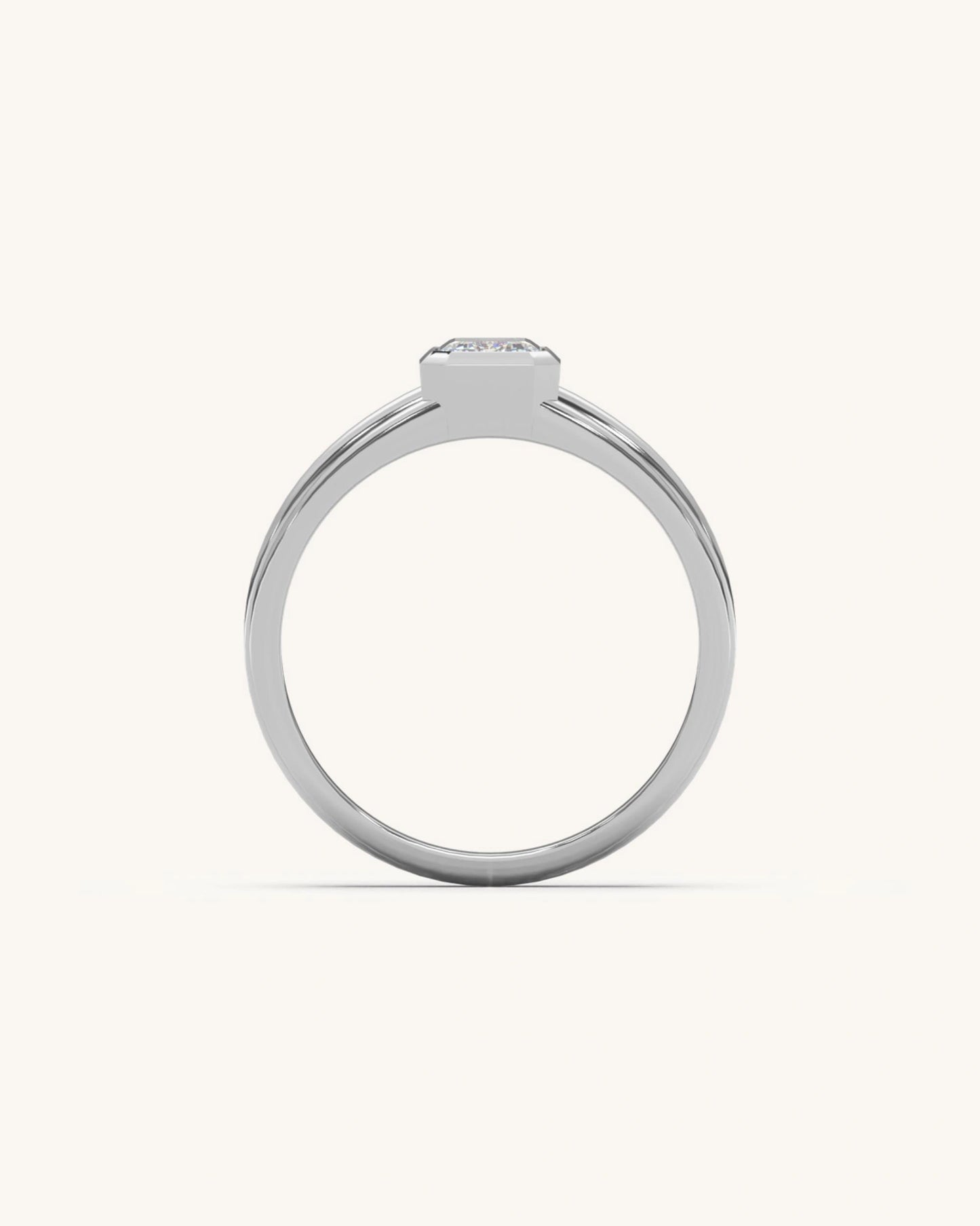 Multi-Band Emerald Solitaire Band