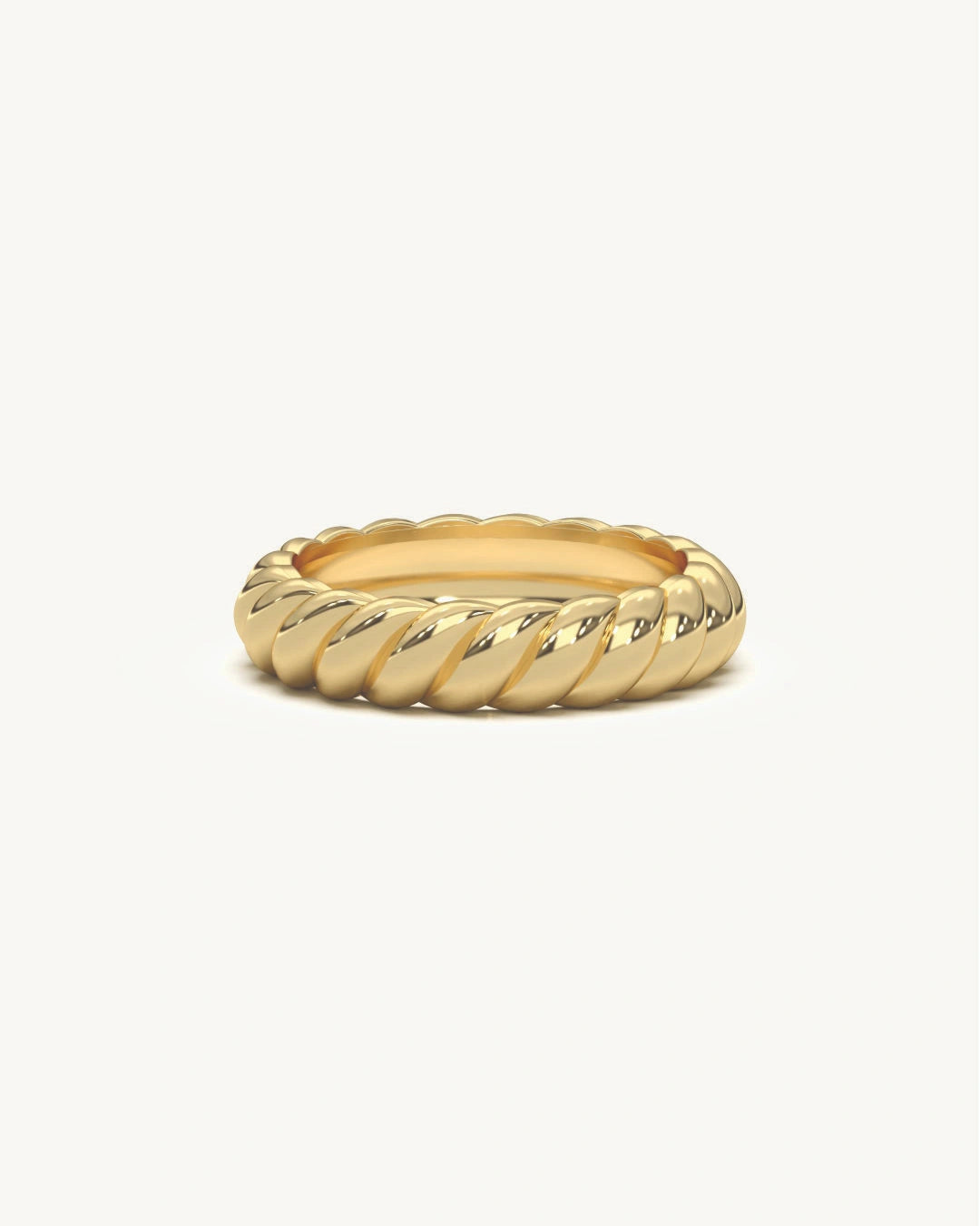Men’s band rings oversized rope design in 18KT Gold Vermeil finish