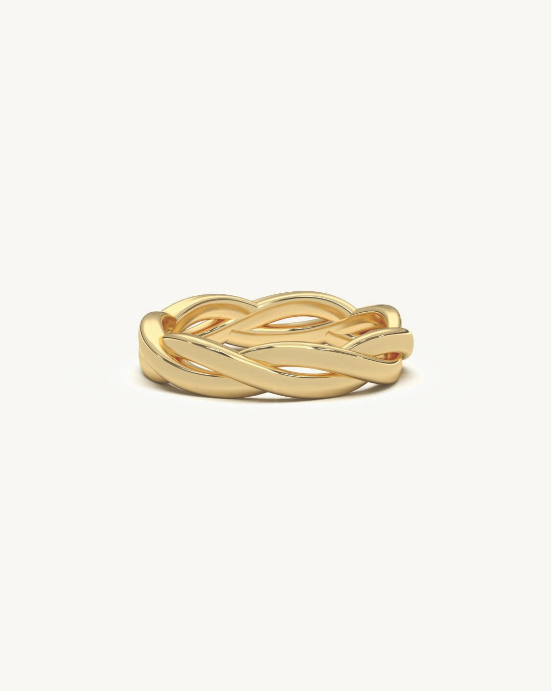 Silver ring design for men with braided open-work band in 18KT Gold Vermeil finish