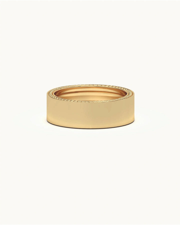 Unique mens ring designs in gold with braided rope detail in 8KT Gold Vermeil finish