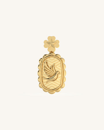 Engraved "Avian" gold pendant