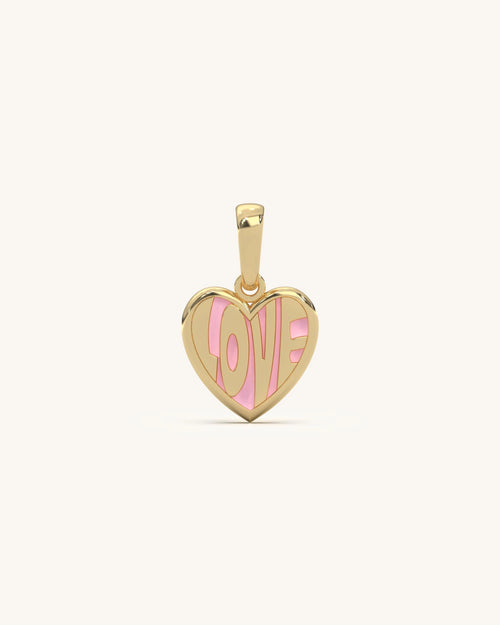 Charms heart pendant with LOVE enamel motif