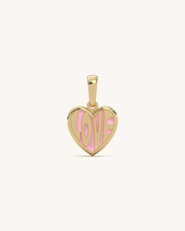 Charms heart pendant with LOVE enamel motif