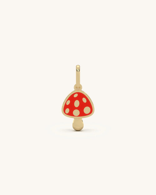 Red pendant with enamel in 925 Sterling Silver 18KT Gold Vermeil