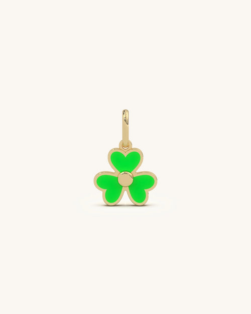 Green pendant in 925 Sterling Silver 18KT Gold Vermeil with enamel