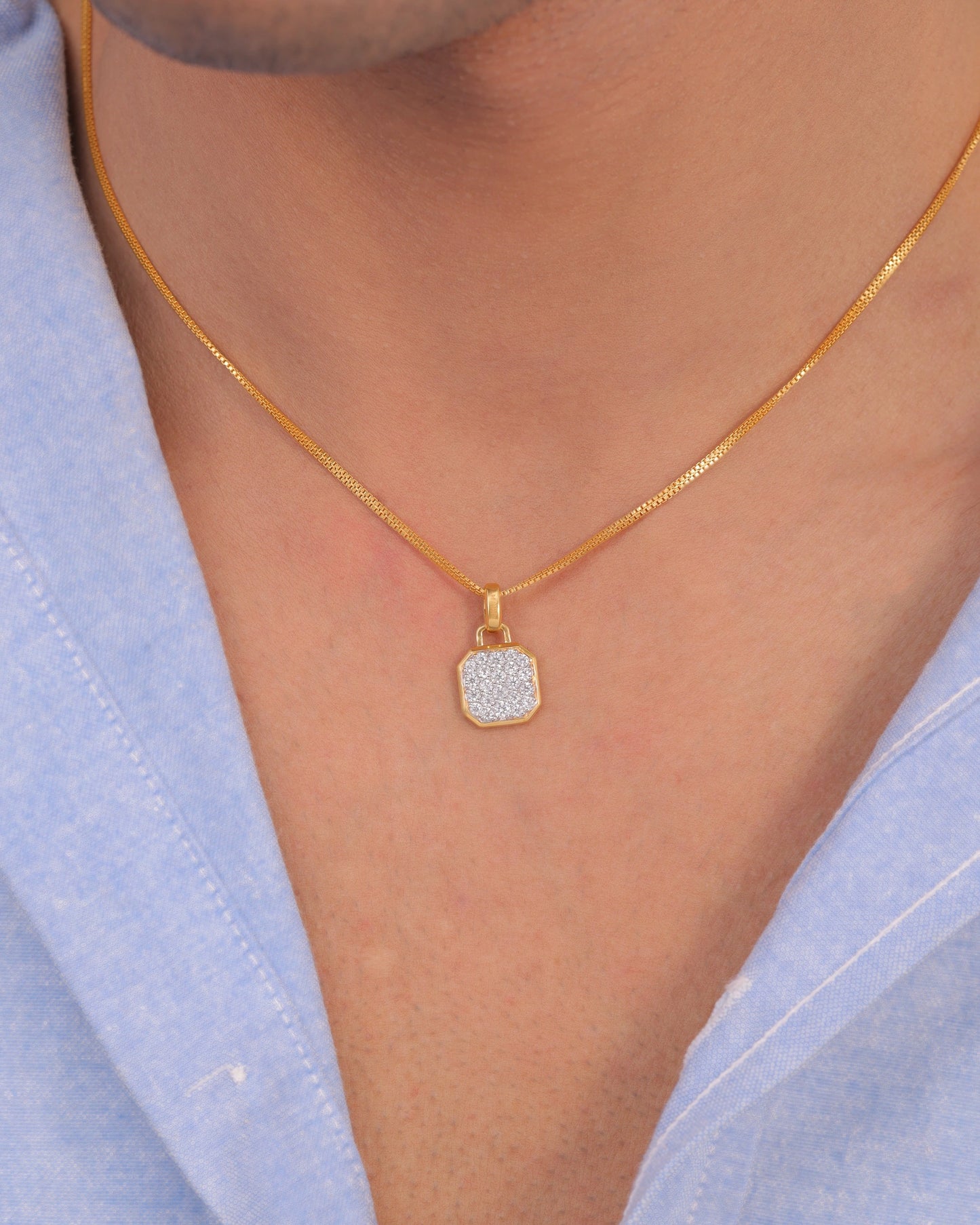 Iced Octagon Pendant
