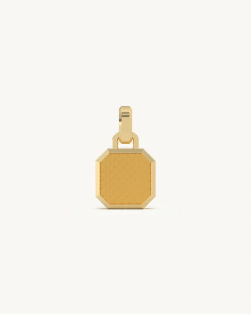 Gold pendant for women pyramid texture in 925 Sterling Silver 18KT Gold Vermeil