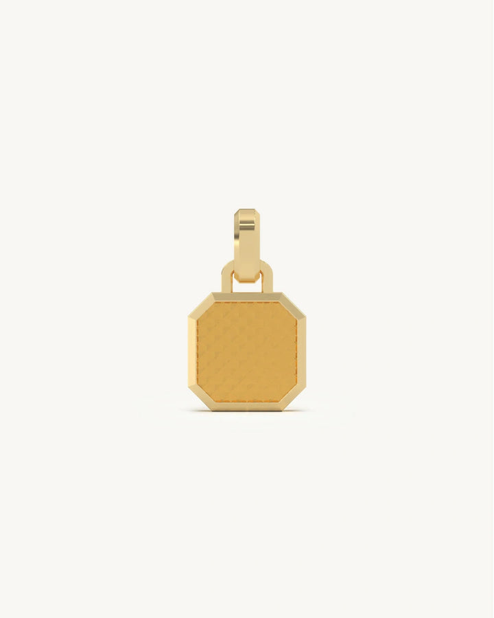 Gold pendant for women pyramid texture in 925 Sterling Silver 18KT Gold Vermeil