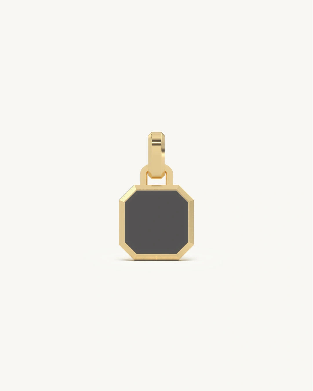 Pendant for girls with black inlay in 925 Sterling Silver 18KT Gold Vermeil