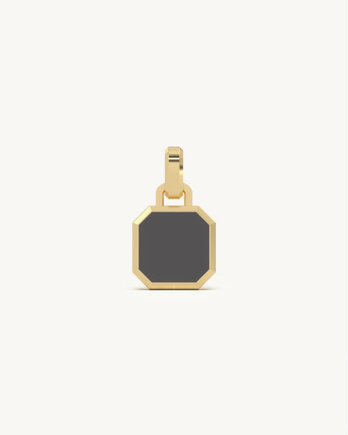 Pendant for girls with black inlay in 925 Sterling Silver 18KT Gold Vermeil
