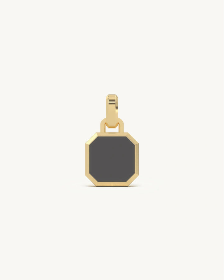 Pendant for girls with black inlay in 925 Sterling Silver 18KT Gold Vermeil