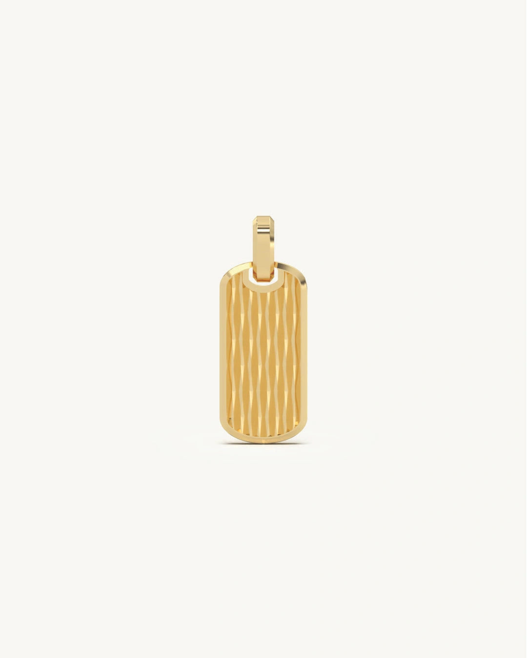 Silver pendant with fluted texture in 925 Sterling Silver and 18KT Gold Vermeil
