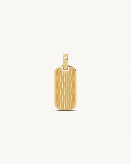 Silver pendant with fluted texture in 925 Sterling Silver and 18KT Gold Vermeil