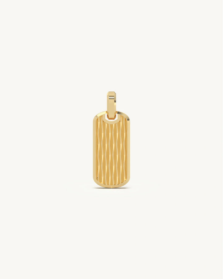 Silver pendant with fluted texture in 925 Sterling Silver and 18KT Gold Vermeil