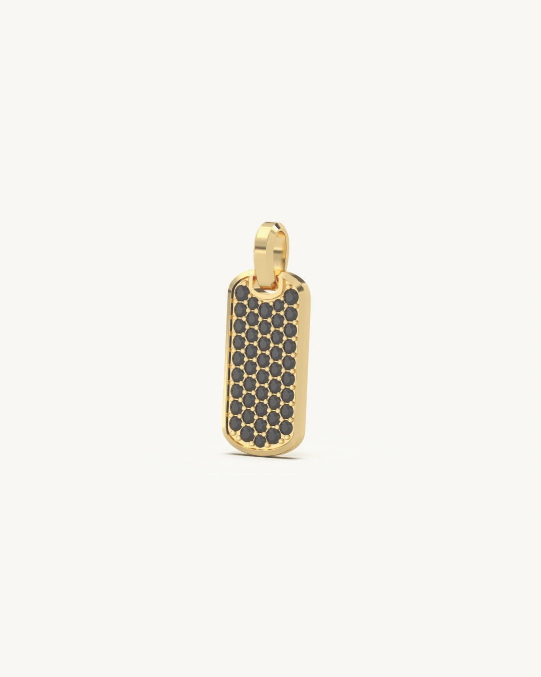 Black Mossanite Tag Pendant