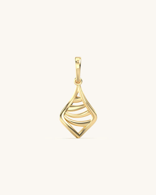 Silver pendant open fluid design in 925 Sterling Silver 18KT Gold Vermeil