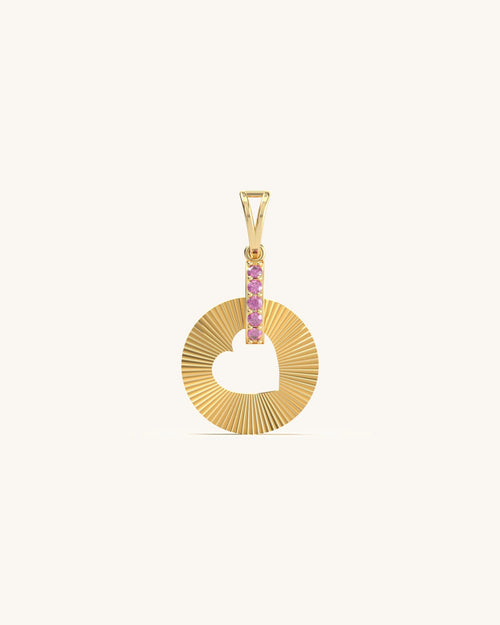Arrow pendant with pink stones in 925 Sterling Silver 18KT Gold Vermeil