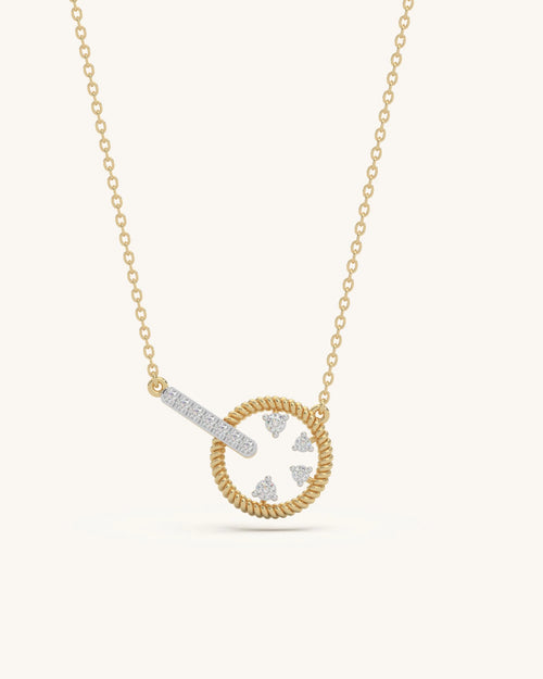 Simple diamond necklace 925 sterling silver 18KT gold vermeil open circle design