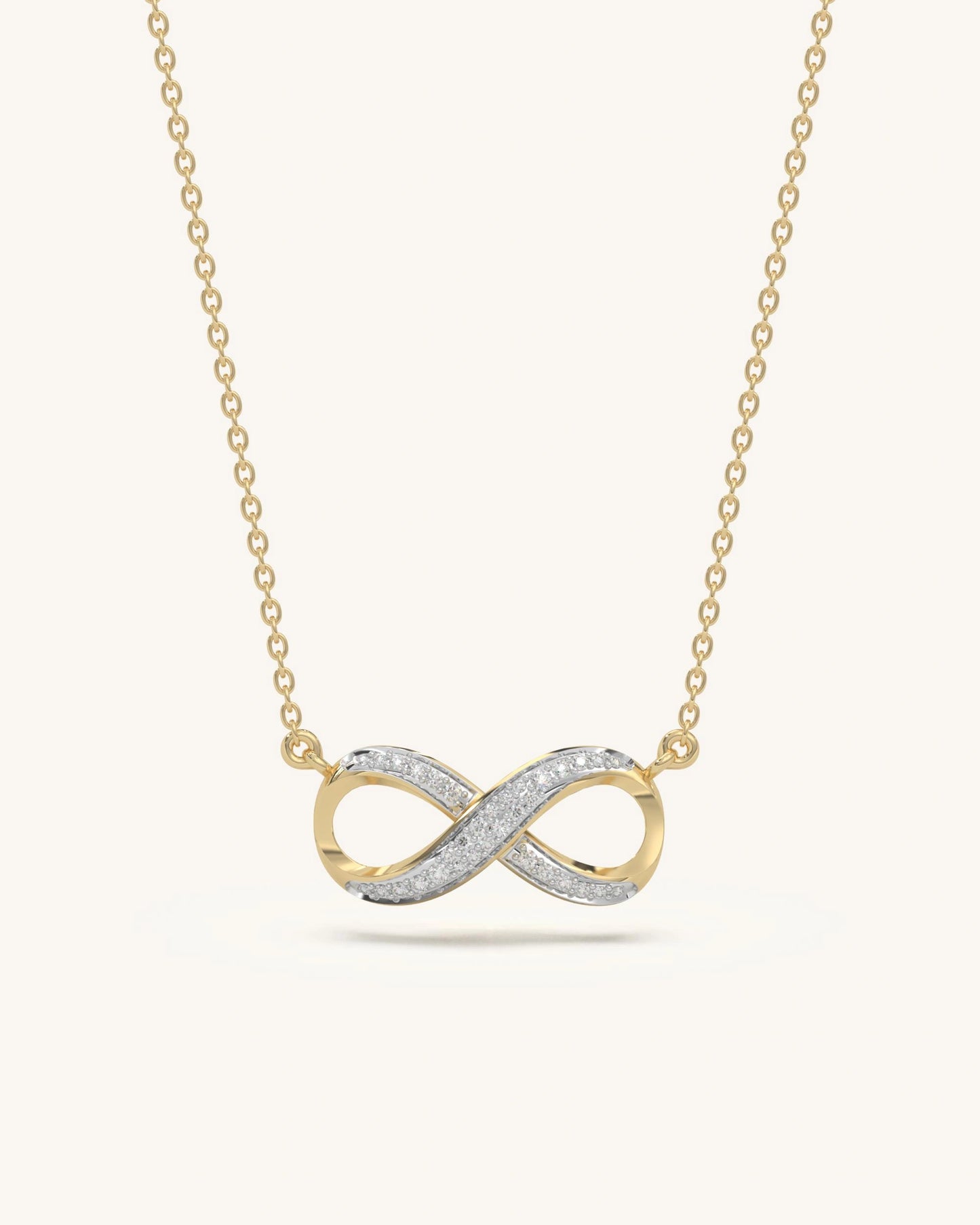 Infinity necklace 925 sterling silver 18KT gold vermeil moissanite design