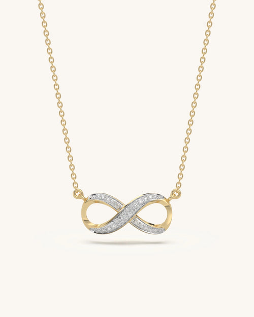 Infinity necklace 925 sterling silver 18KT gold vermeil moissanite design