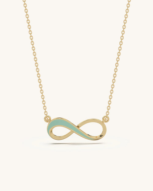 Infinity necklace 925 sterling silver 18KT gold vermeil enamel design