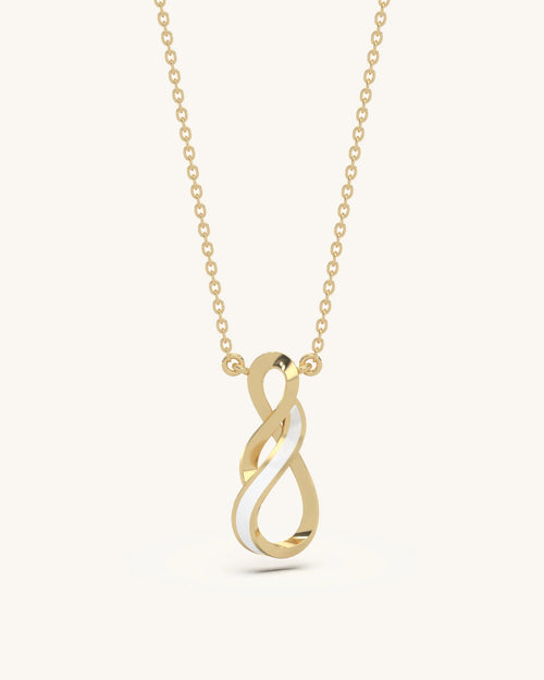 Silver infinity necklace 925 sterling silver vertical design