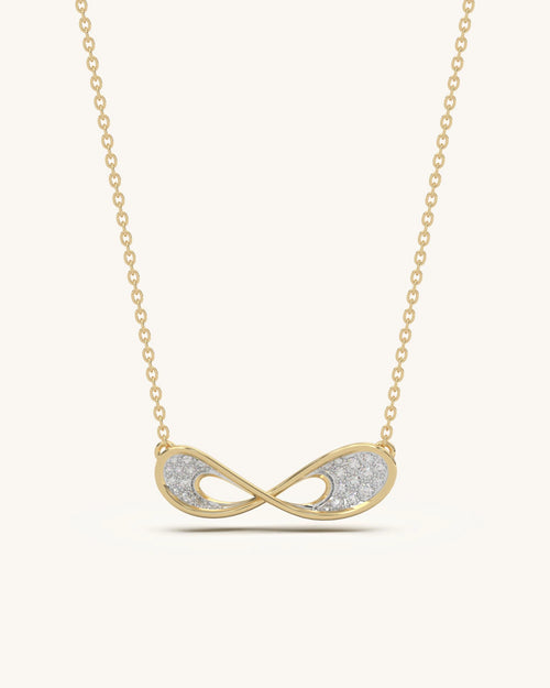 Infinity necklace 925 sterling silver 18KT gold vermeil pave design