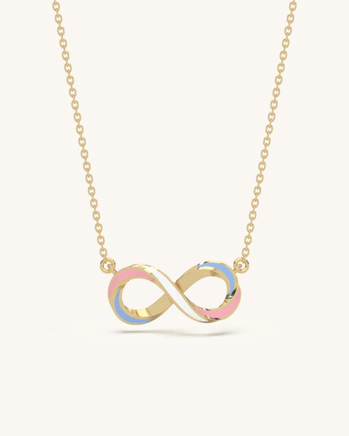 Infinity necklace 925 sterling silver 18KT gold vermeil moissanite design