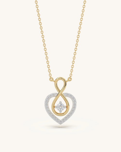 Infinity Necklace 925 sterling silver 18KT gold vermeil minimalist moissanite design