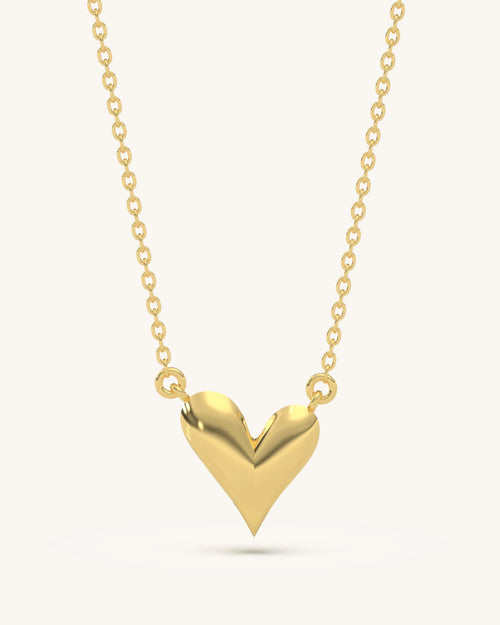 Heart pendant necklace 925 sterling silver 18KT gold vermeil minimal design