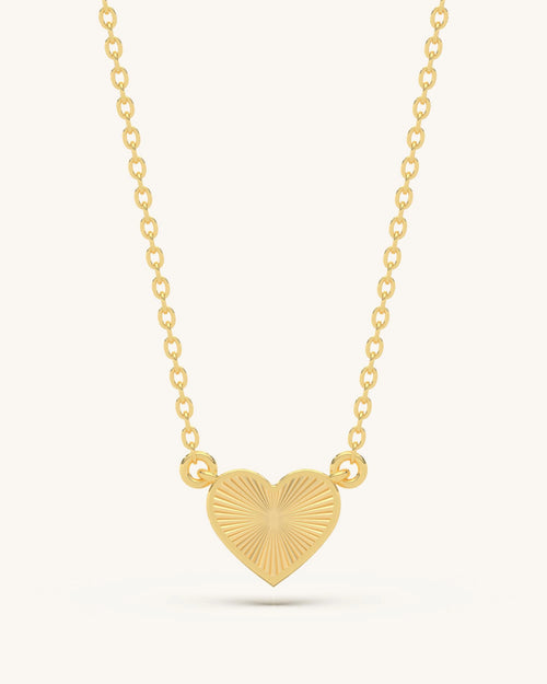 Heart pendant necklace 925 sterling silver 18KT gold vermeil solid design