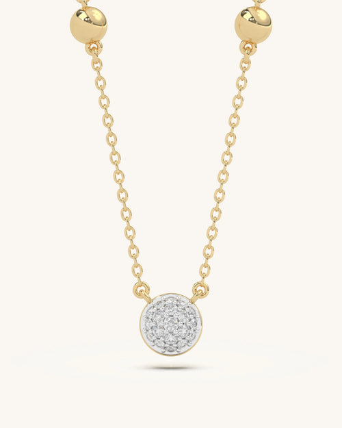 Minimal necklace 925 sterling silver 18KT gold vermeil moissanite center design
