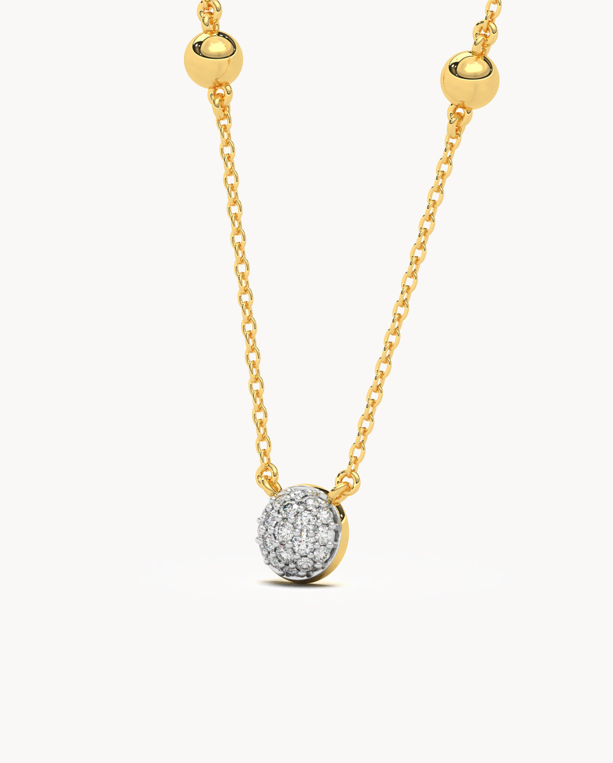 Beaded Moissanite Necklace