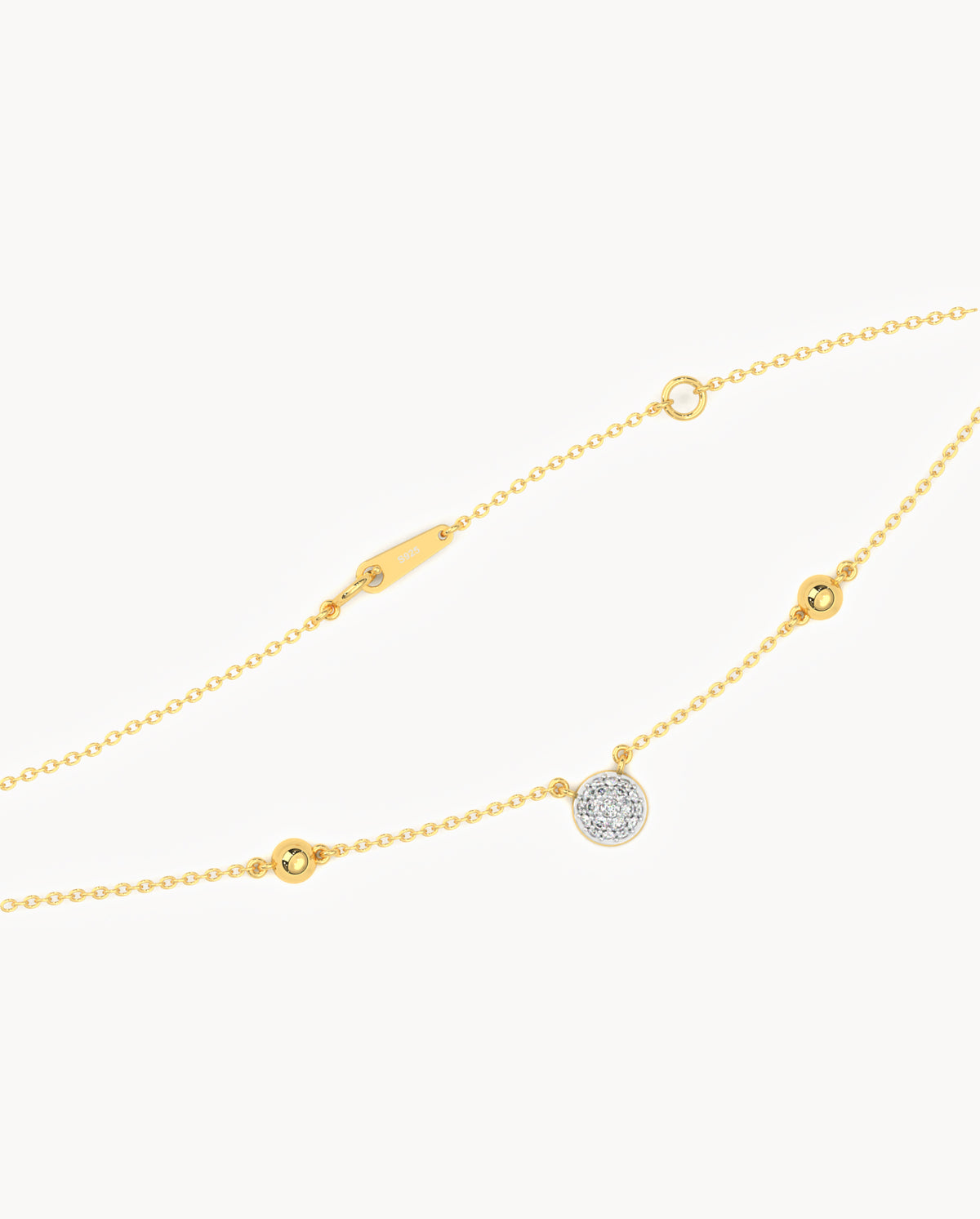 Beaded Moissanite Necklace