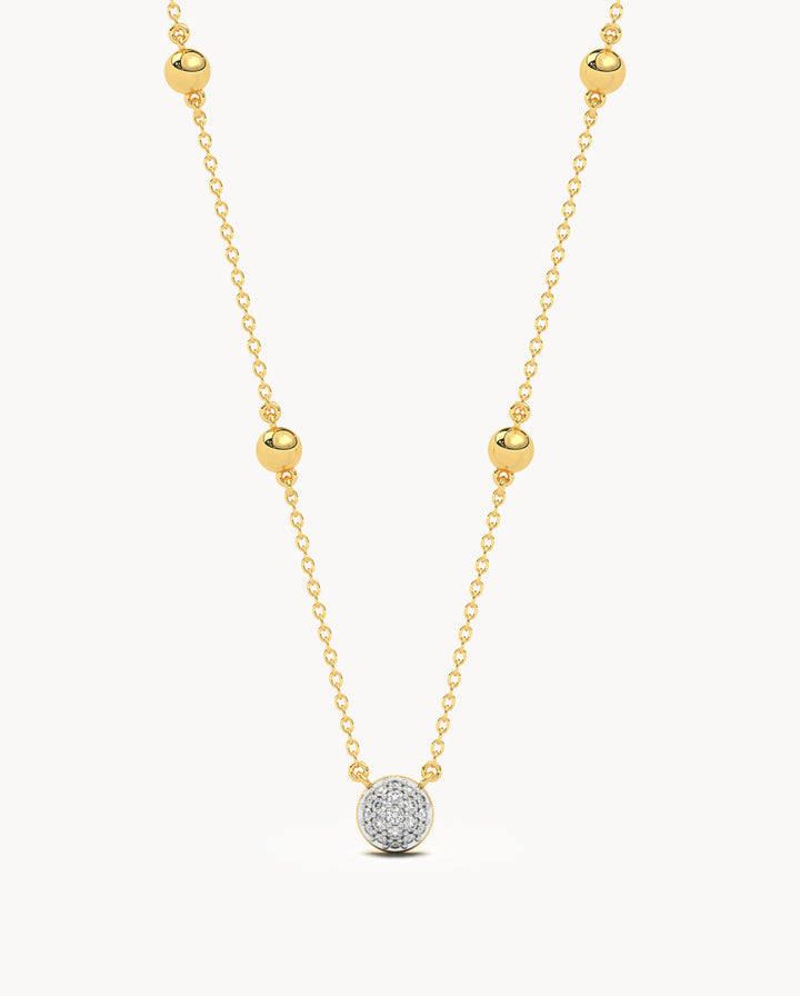 Beaded Moissanite Necklace