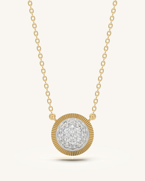 Diamond pendant necklace 925 sterling silver 18KT gold vermeil moissanite design