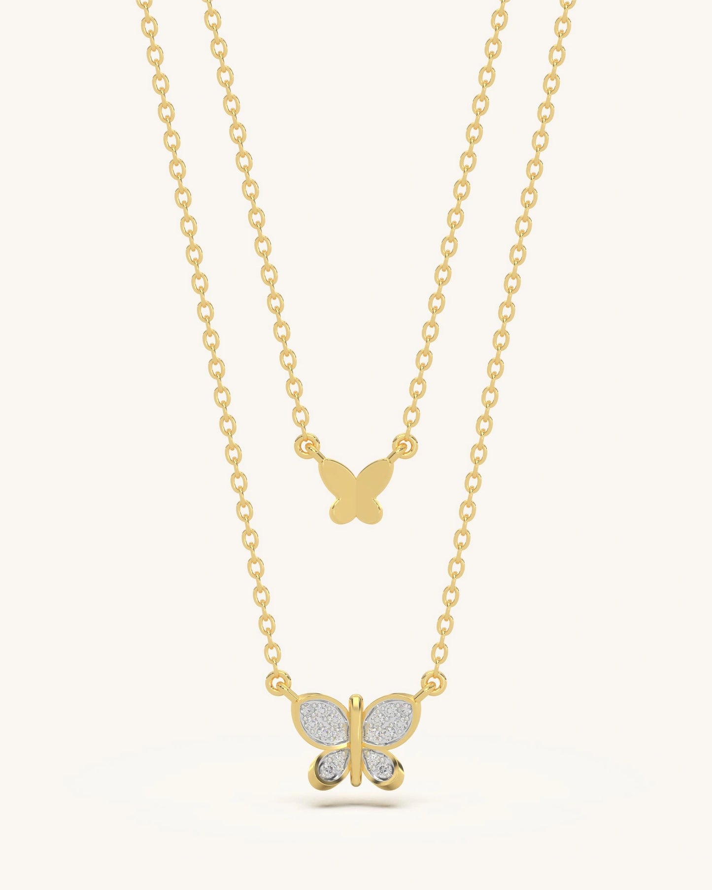 2 Layer Butterfly Necklace