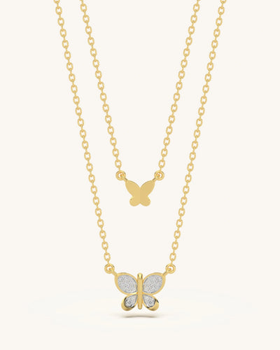 2 Layer Butterfly Necklace