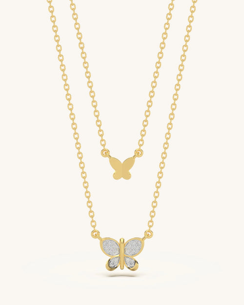 2 Layer Butterfly Necklace