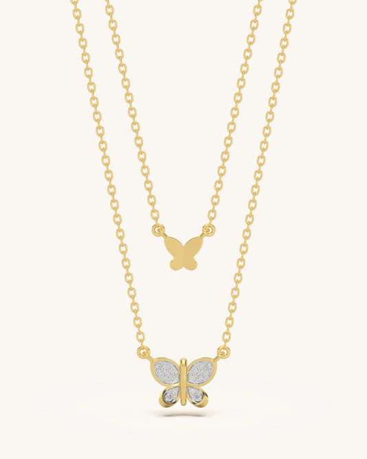 2 Layer Butterfly Necklace