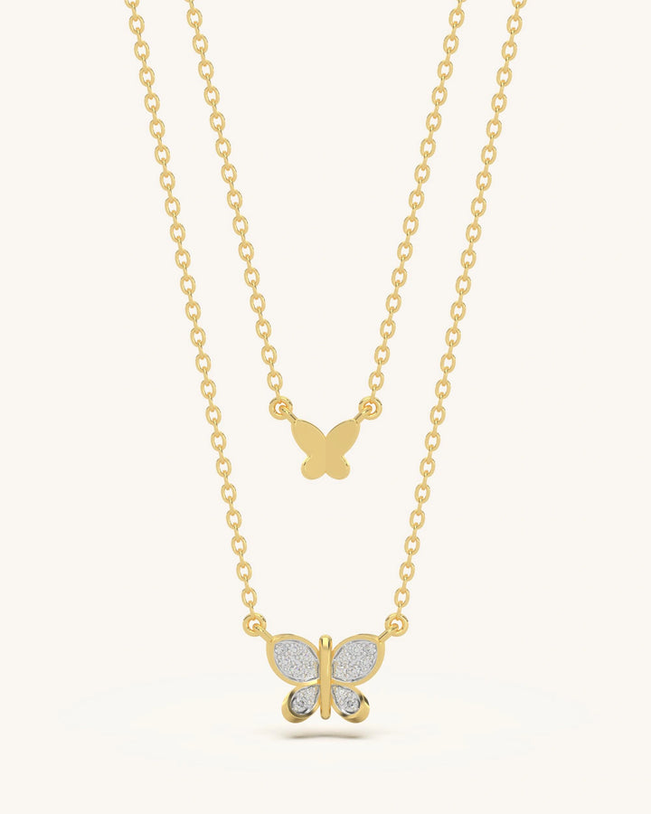 2 Layer Butterfly Necklace