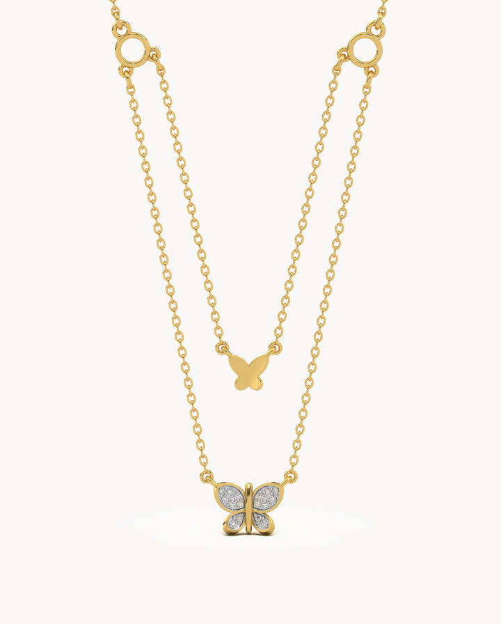 2 Layer Butterfly Necklace
