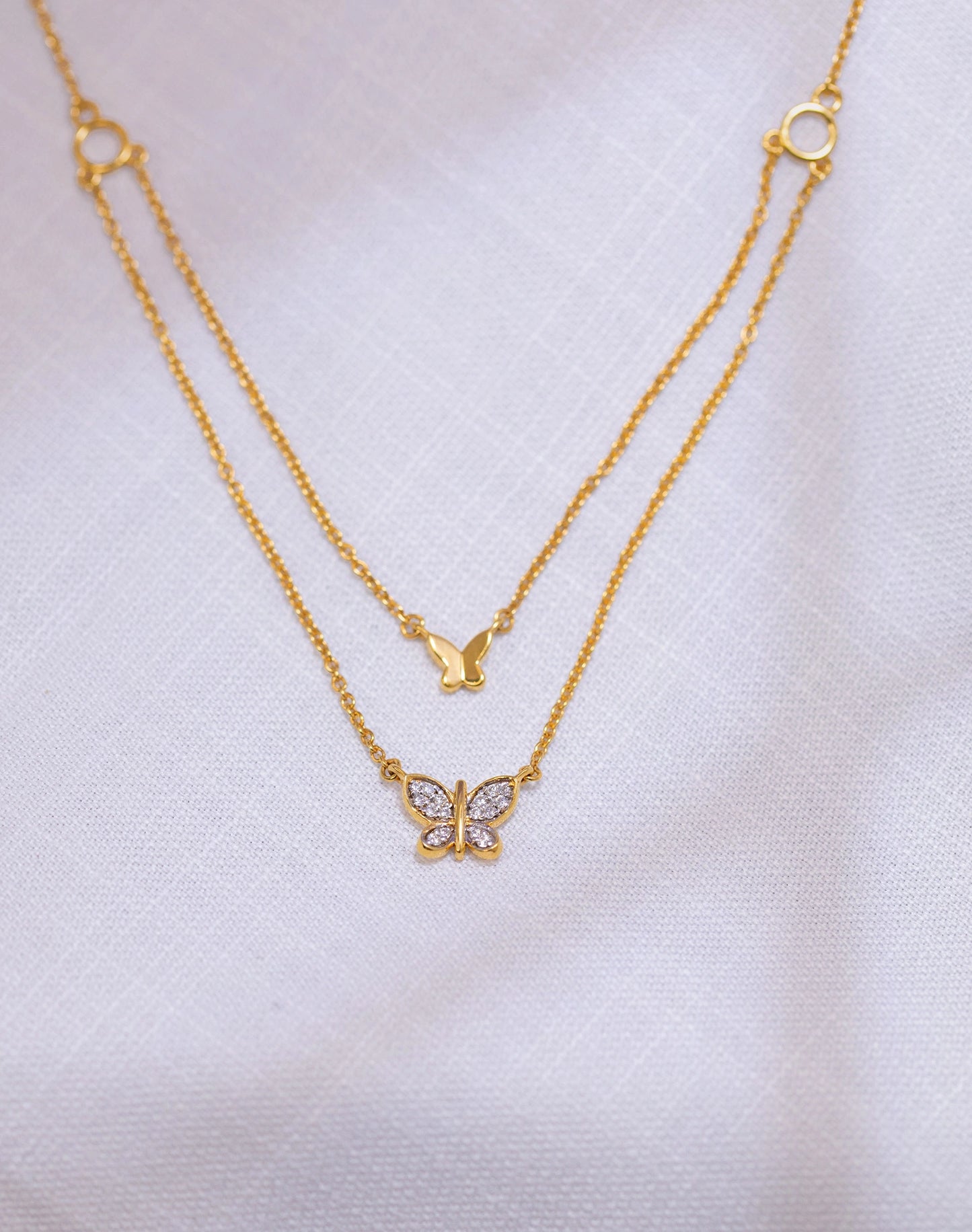 2 Layer Butterfly Necklace